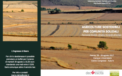 AGRICOLTURE SOSTENIBILI PER COMUNITÀ SOLIDALI: nell’incontro del 29 agosto a Parma