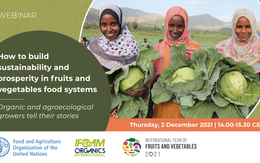 Sostenibilità e prosperità nei sistemi alimentari di frutta e verdura: webinar Fao e Ifoam 2 dicembre